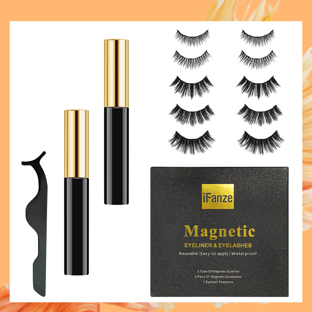 Faux Cils Magnetique iFanze Kit de 3D faux cils magnétiques avec eye