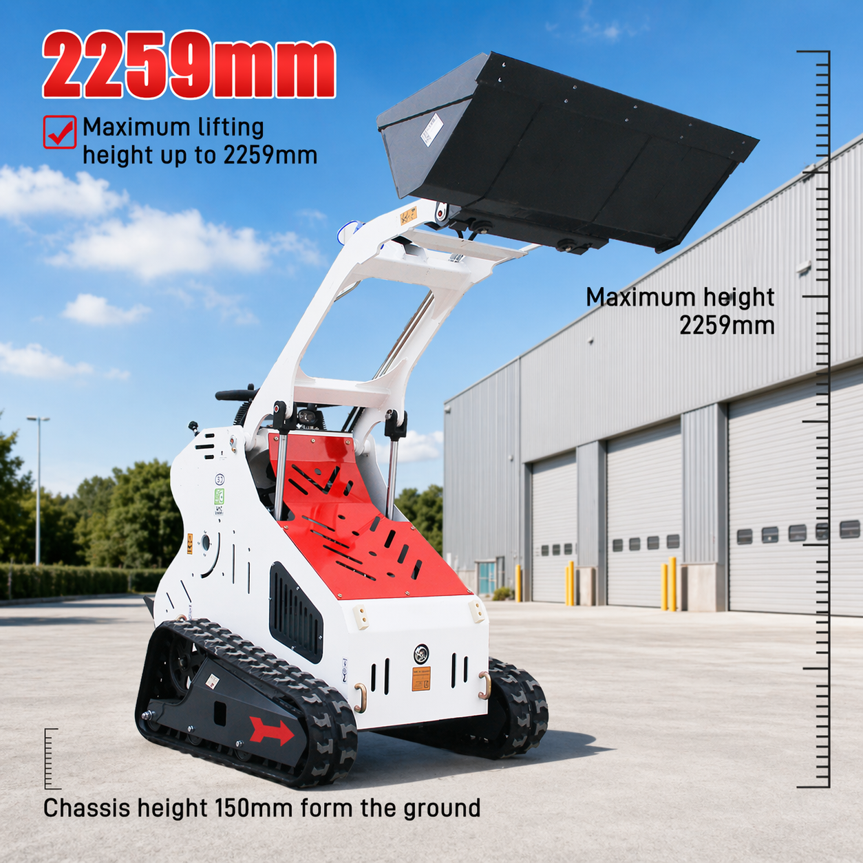 Mini Skid Steer 13.5HP Track Loader Hydraulic B&S Gasoline Engine