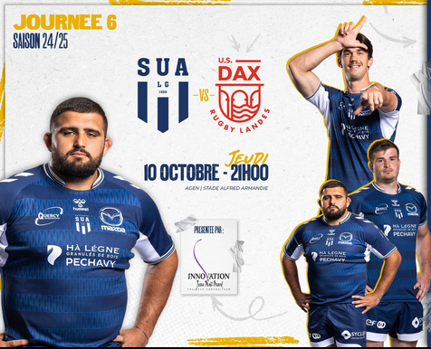 INFOS ce JEUDI 10 OCTOBRE (Matinée) > Pro D2 - J6 > J -1 du match de reprise pour les Sapiacains > USM / AURILLAC ce VENDREDI 11 Octobre 19H30 à Sapiac <> Du CÔTÉ de SAPIAC et d'AURILLAC <> Ce soir en match d'ouverture > SU.AGEN / US.DAX      0ku9uj