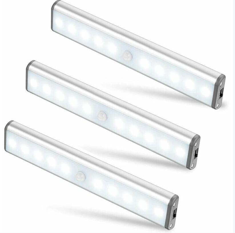 Lumière LED, Sans Fil, Rechargeable Par USB, Magnétique, Détecteur De Mouvement, 2 Modes D'éclairage, Portable. Lampes De Placard Lampes D'urgence Portables Veilleuses Pour Enfants Feux De Recul (10pc 10 Lumière LED, Sans Fil, Rechargeable Par USB, Magnétique, Détecteur De Mouvement, 2 Modes D'éclairage, Portable. Lampes De Placard Lampes D'urgence Portables Veilleuses Pour Enfants Feux De Recul (10pc -Éclairage Domestique