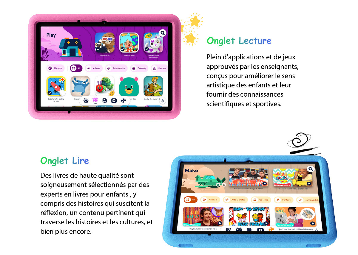 Blackview Tab A6 Kids Tablette pour Enfants Android 14 10.1 HD+, 12Go + 128Go /SD 1TB 5100mAh Éducative,Contrôle Parental - Bleu