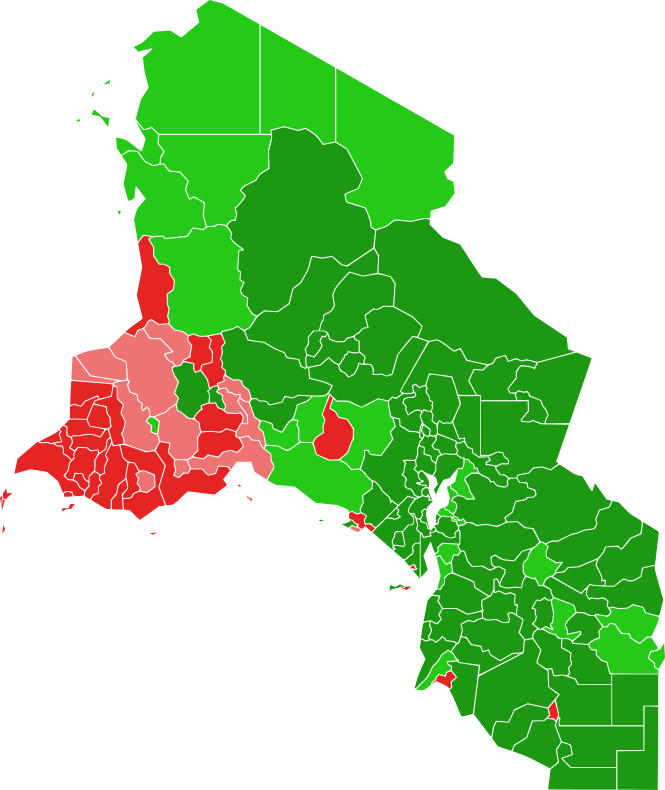 Carte des résultats du référendum