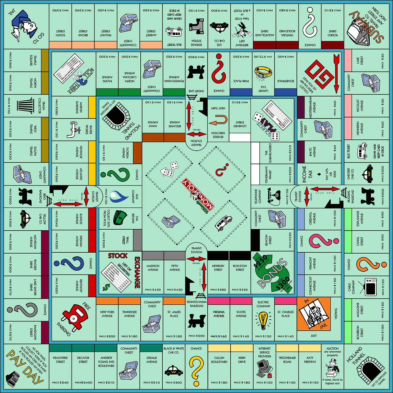 Illustration d’un plateau de Monopoly