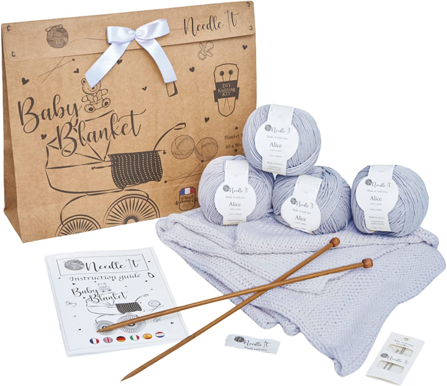 cadeau baby shower kit pour tricoter