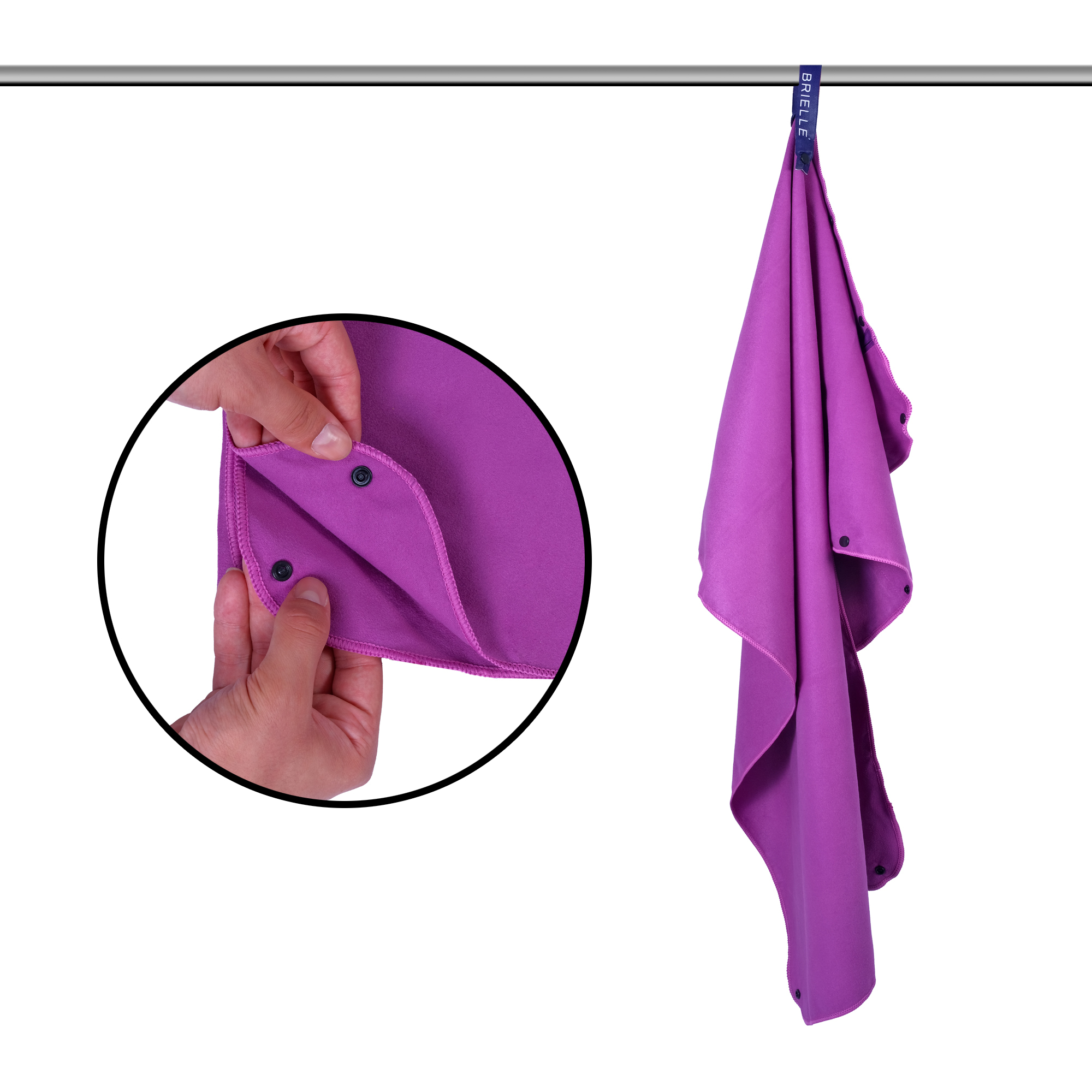 Brielle Fitnesshandtuch rutschfest - Magnet und Reißverschlusstaschen - Bild 38 von 38