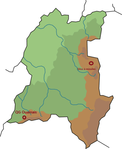 Départ et cible du missile