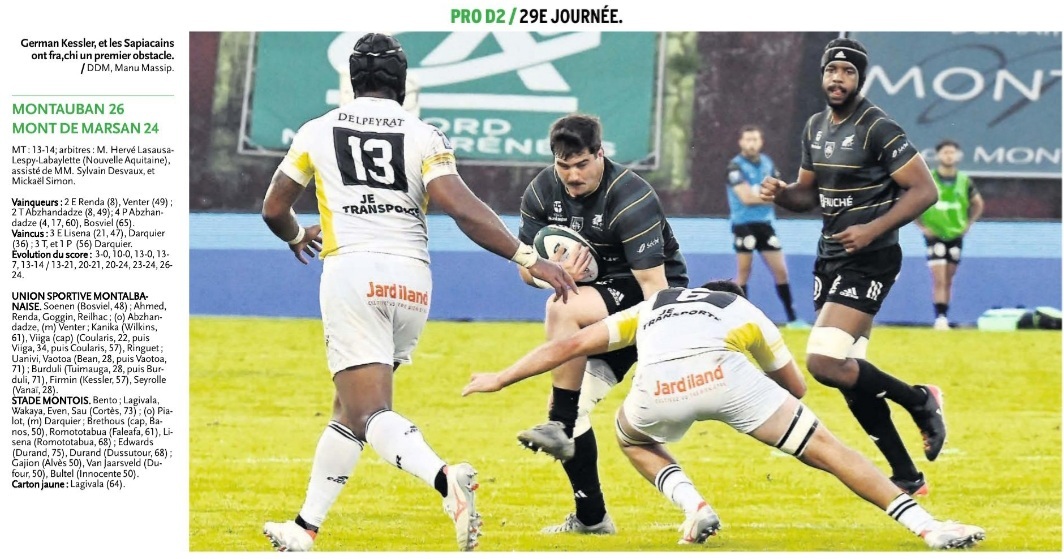 INFOS ce SAMEDI 11 MAI 2024 (Matinée) > Pro D2 - J29 > RÉSULTAT hier soir à Sapiac > USM 26 - 24 MONT de MARSAN (Bd) <> ACTUS USM et Pro D2 <> Les RÉSULTATS <> Le CLASSEMENT <> ESPOIRS > LYON / USM ce samedi 15H 1x5w6t