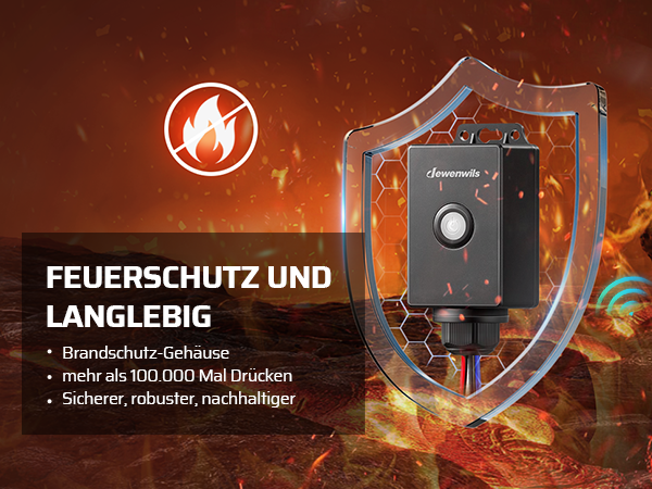 Dewenwils Funkschalter MIT Kabel DEWENWILS Einzelner Funkschalter Empfänger, Kabellos, Erweiterbarer Lichtschalter Für Feiertagsdeko, 30M Reichweite, Weiß Funk Schalter 230v
