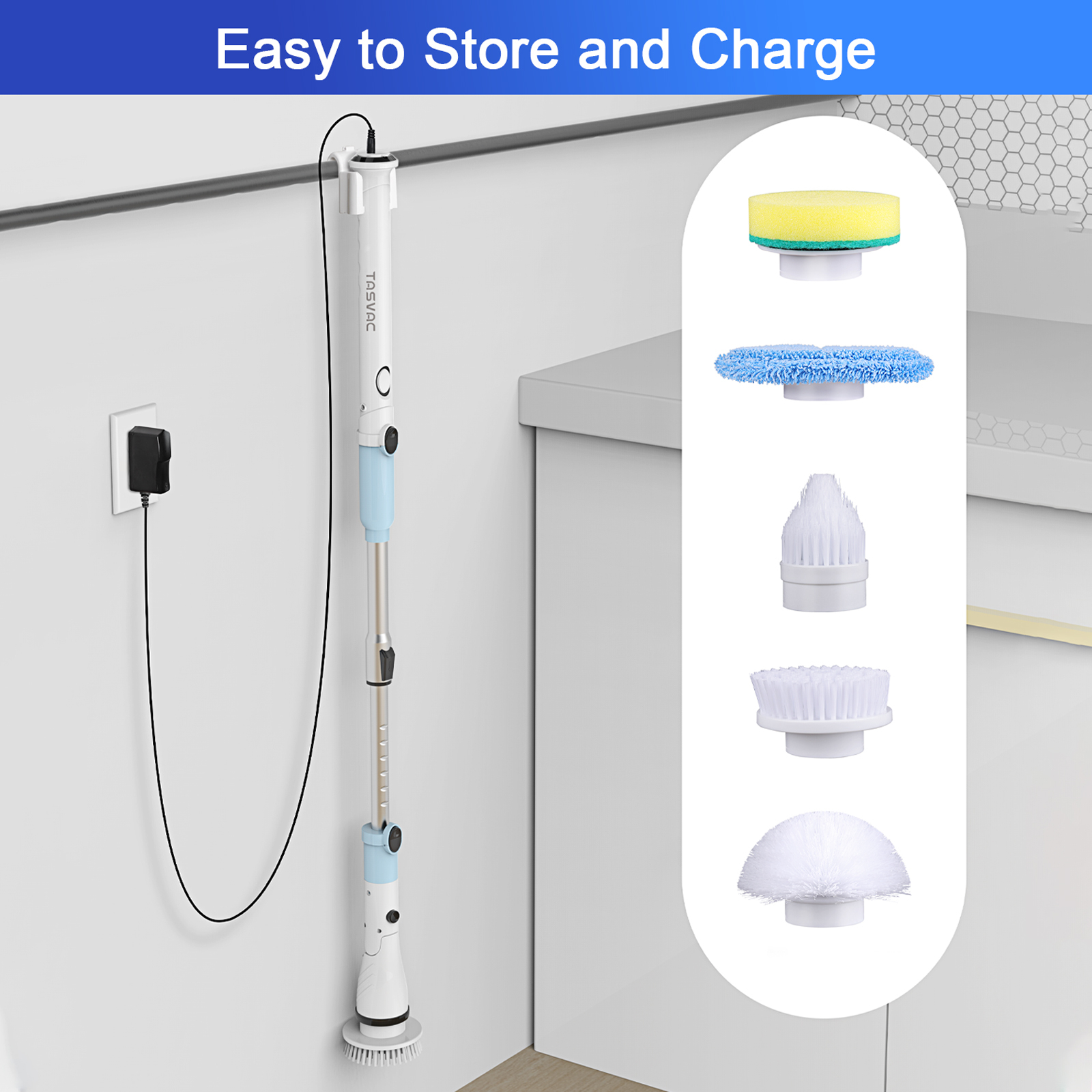 Brosse électrique De Nettoyage Multifonction - 5 Têtes Incluses Pour Tout Nettoyer Facilement !