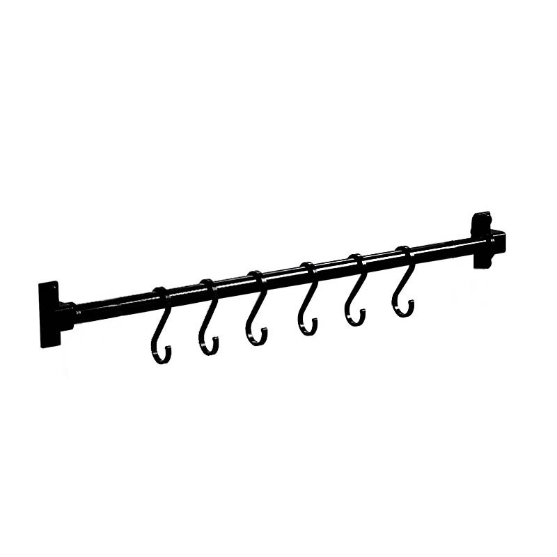 Rail De Rangement Acier Inoxydable 40cm Avec 6 Crochets - Pour Ustensiles De Cuisine - Fixation Murale Facile