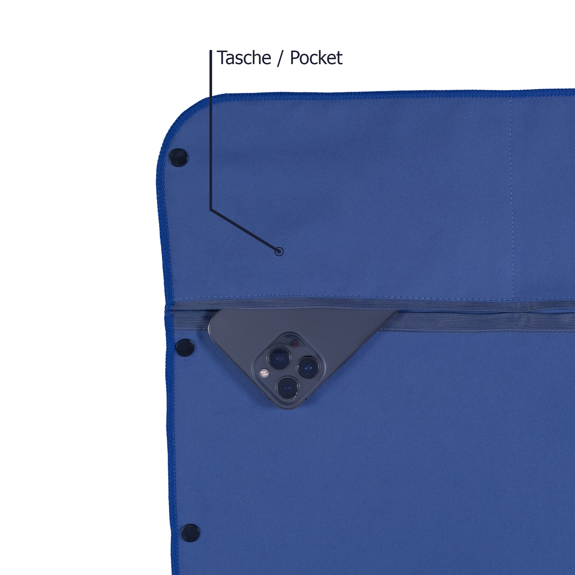 Brielle Fitnesshandtuch rutschfest - Magnet und Reißverschlusstaschen - Bild 12 von 38