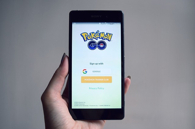 Le jeu Pokémon Go sur un téléphone 