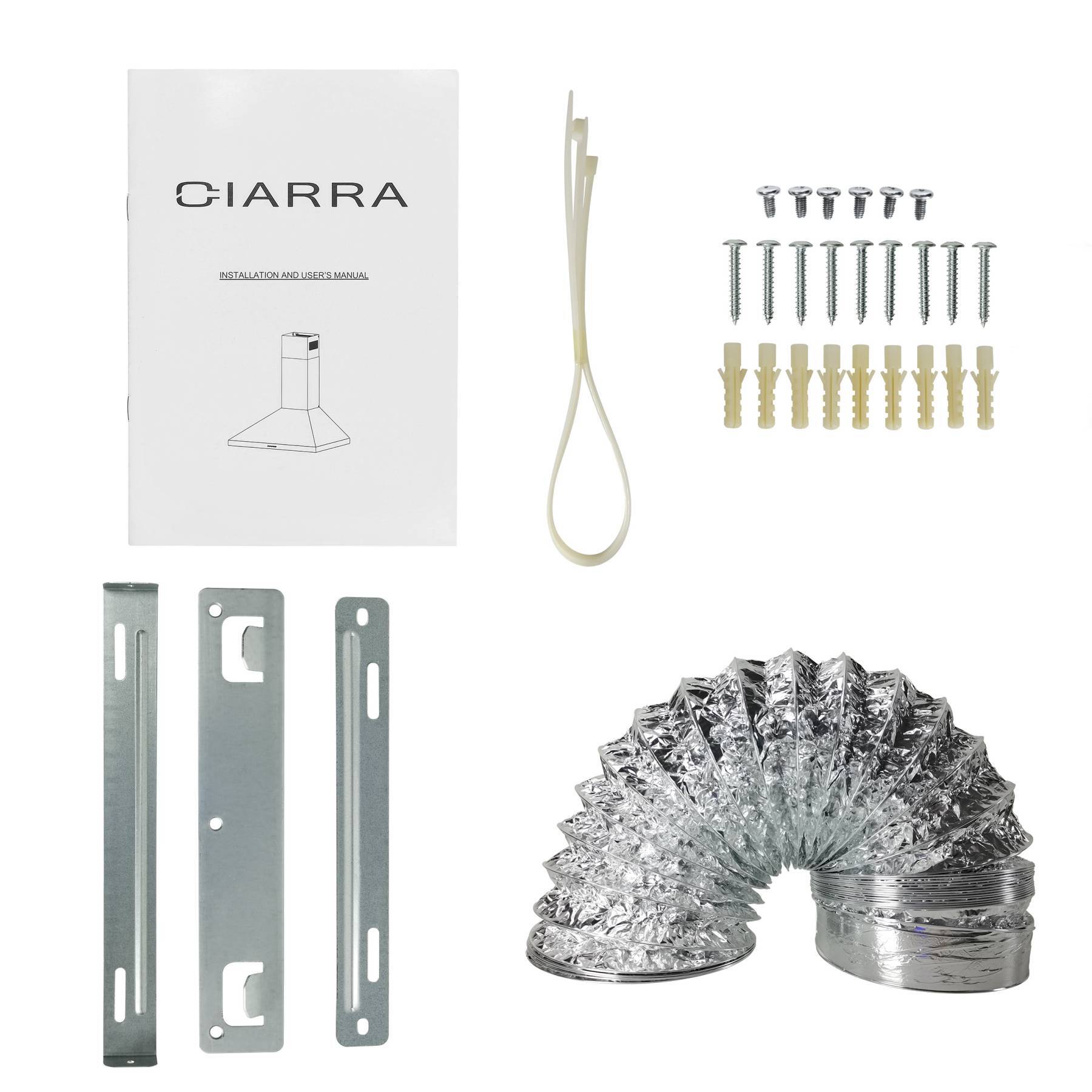 CIARRA Hotte Aspirante 90cm 550m3/h Led Recyclage Ou Evacuation 3 Vitesses Inox - 301SS90 20 ciarra hotte accessoires de montage