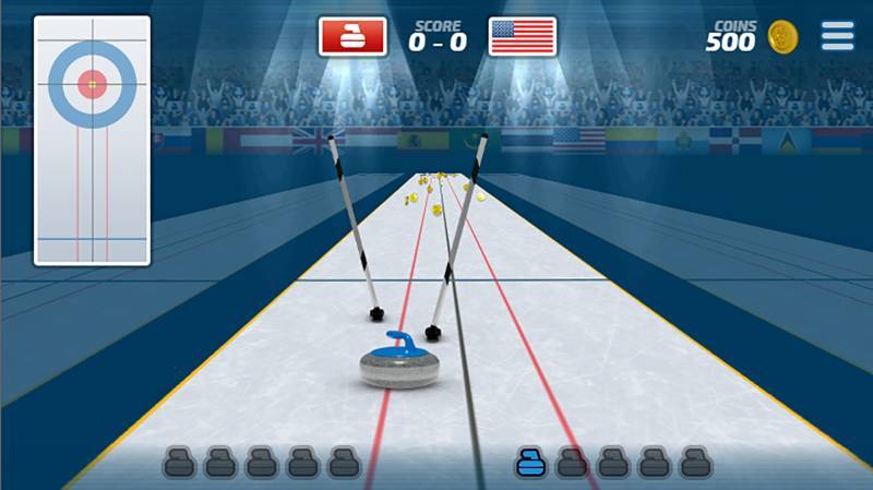 Gameplay de Curling Hero