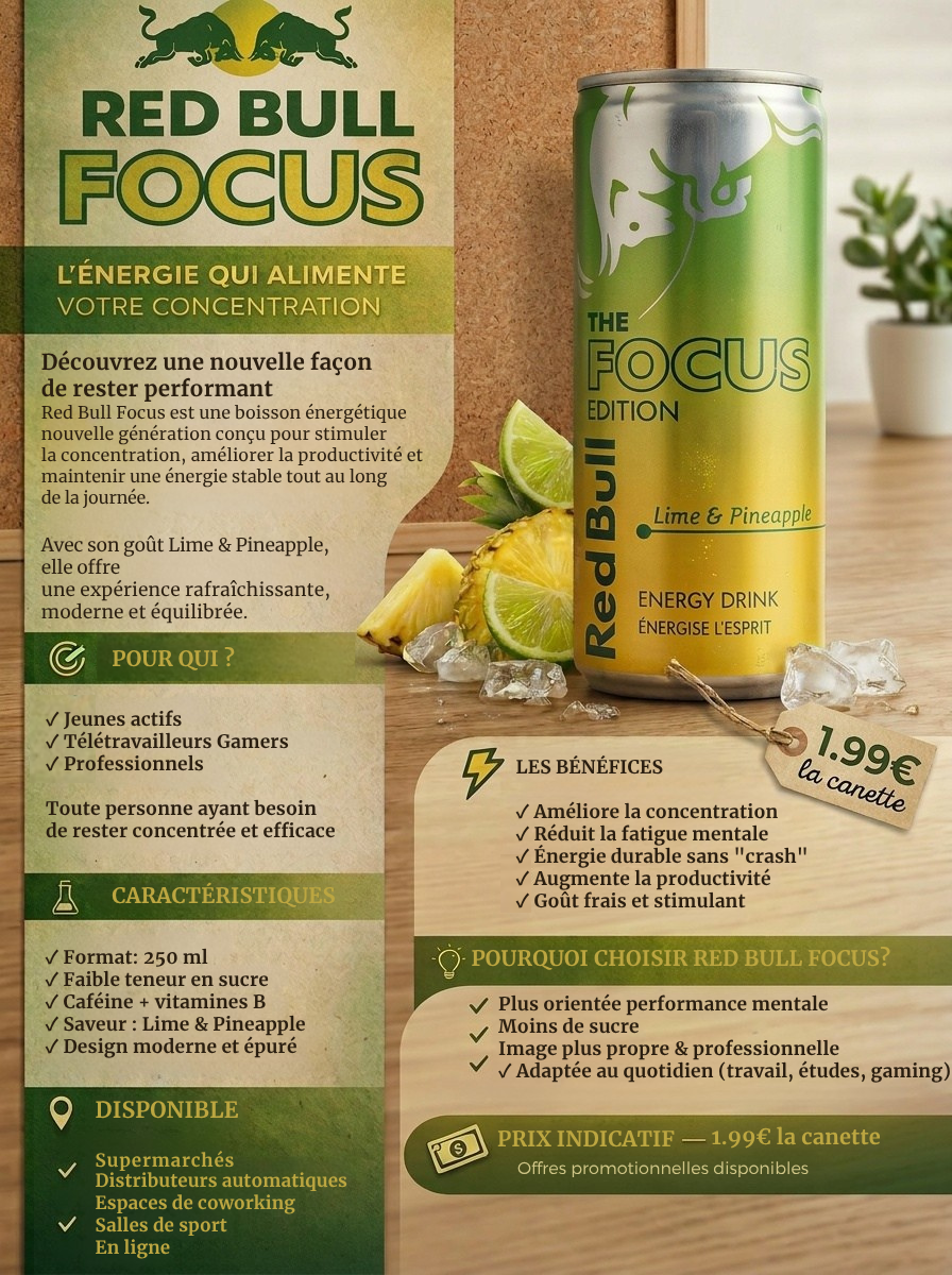 Fiche produit Red Bull Focus
