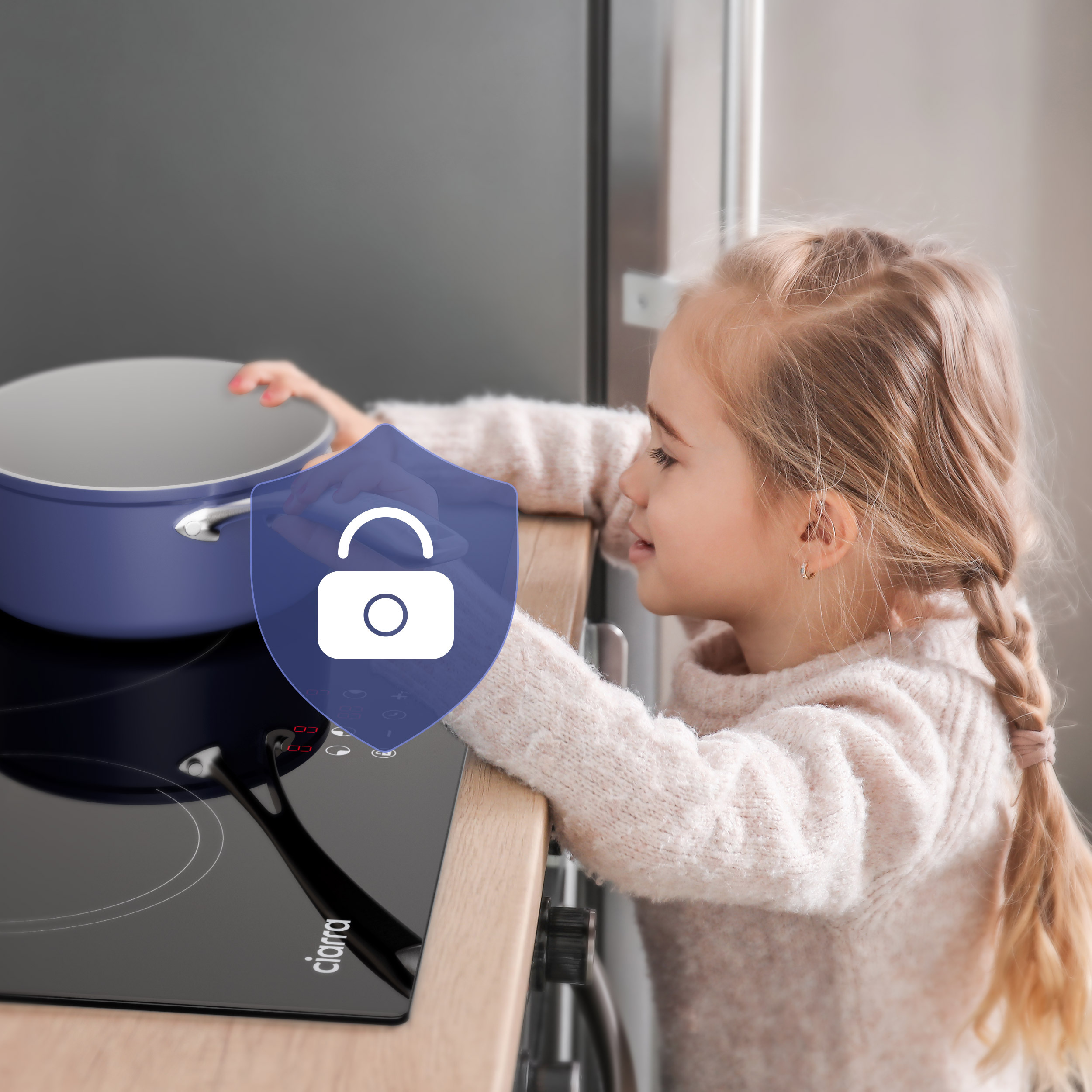 ciarra piastra con sicurezza bambini