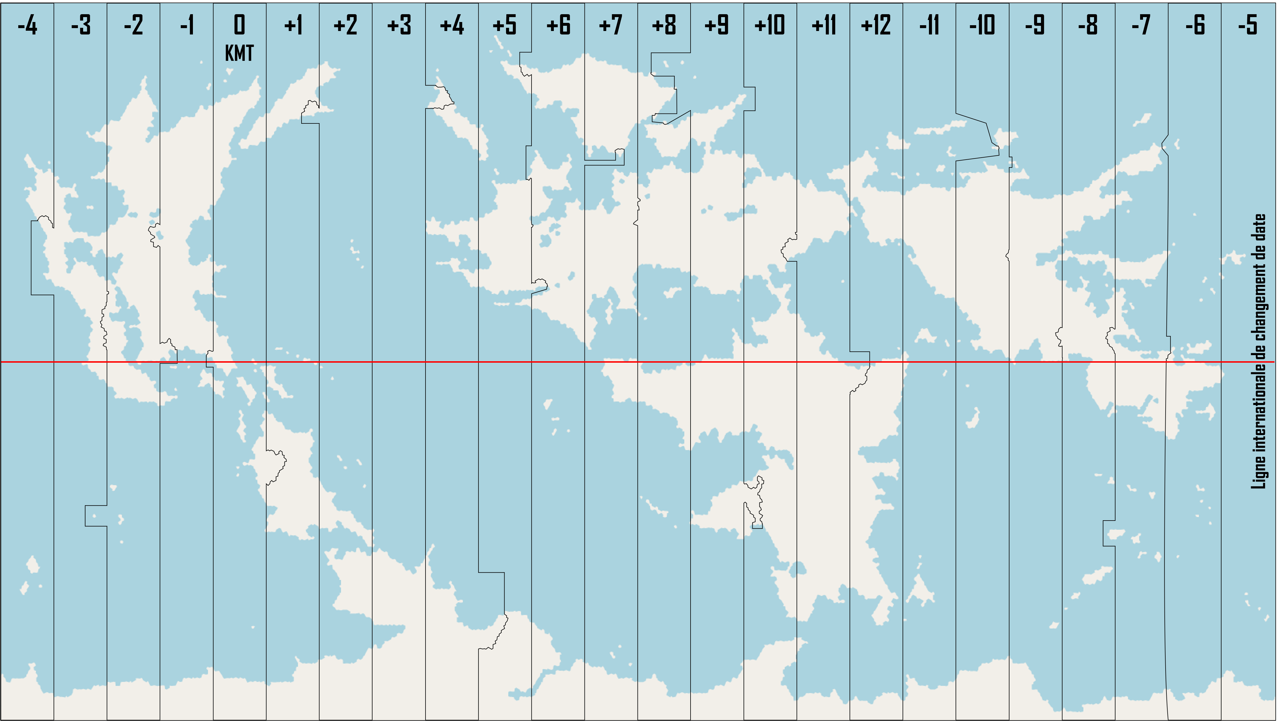 Carte actuelle des fuseaux horaires Carte actuelle des fuseaux horaires