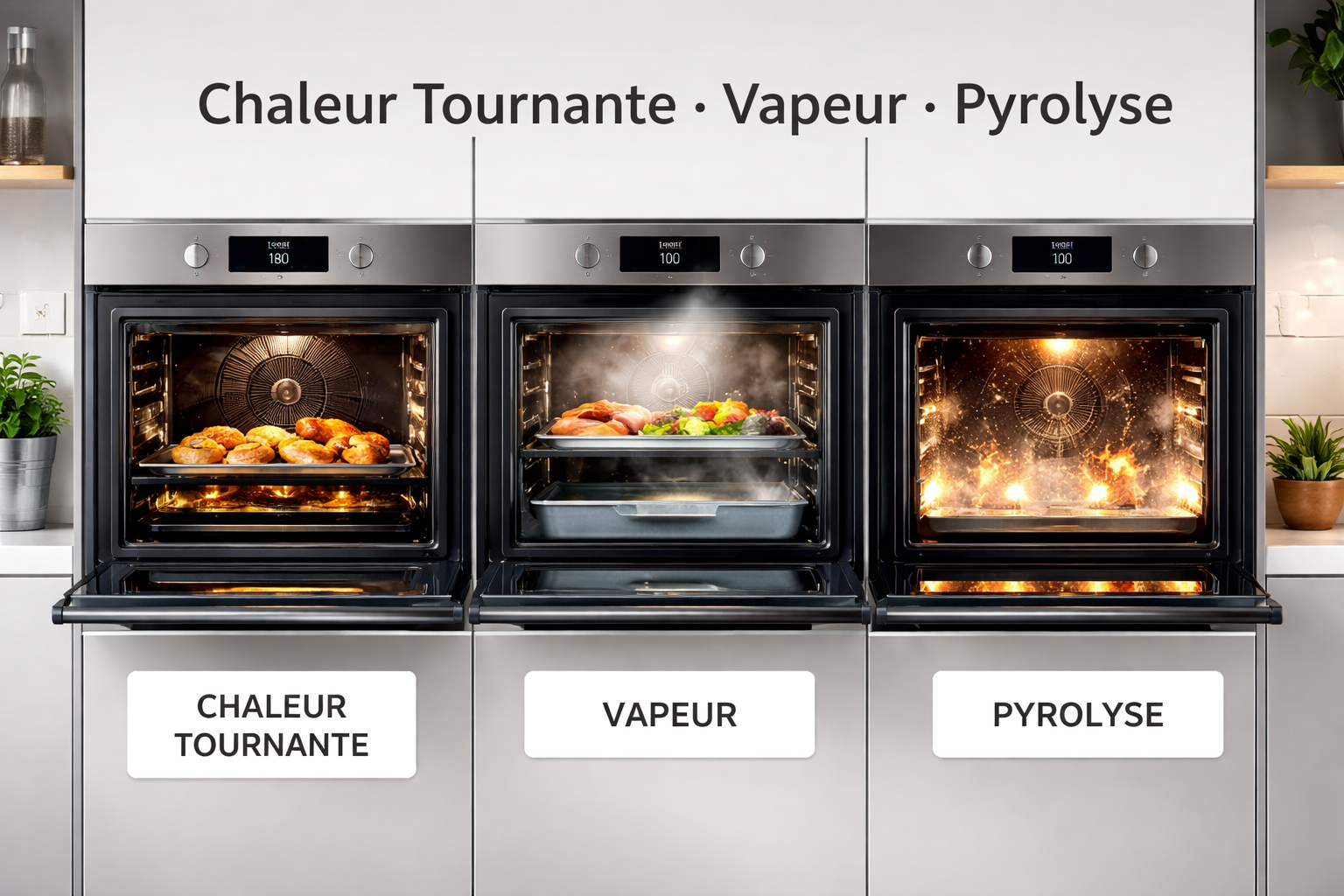 Four encastrable : chaleur tournante, vapeur ou pyrolyse ?