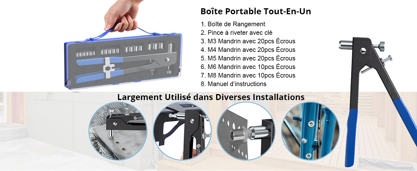Kit D'outils Pour Rivets à Pression, 430 Pièces, Combinaison