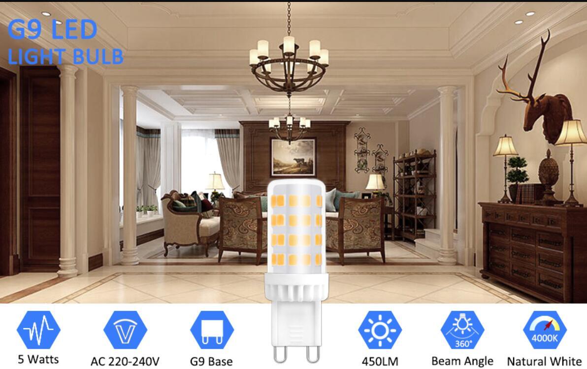 Bombilla LED G9 blanca cálida 3000K 5W Bombilla LED G9 equivalente a bombillas halógenas de 40W 420 lúmenes no regulable, paquete de 10 [Clase de eficiencia energética A+] - details 0