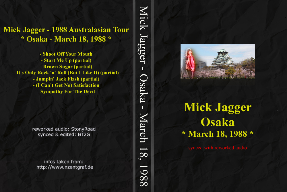 POST: Mick JAGGER in Japan - Vol 03 – 1988.03.18 – OSAKA (III