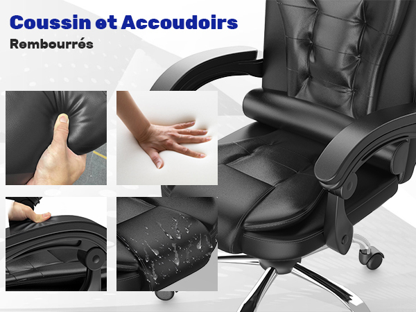 Naspaluro Sedia Da Ufficio Ergonomica, Poltrona Direzionale Con Sedile Largo, Se