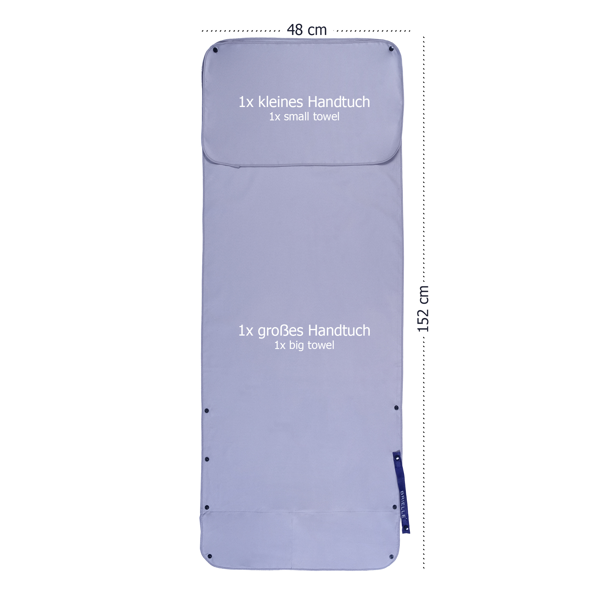 Brielle Fitnesshandtuch rutschfest - Magnet und Reißverschlusstaschen - Bild 29 von 38