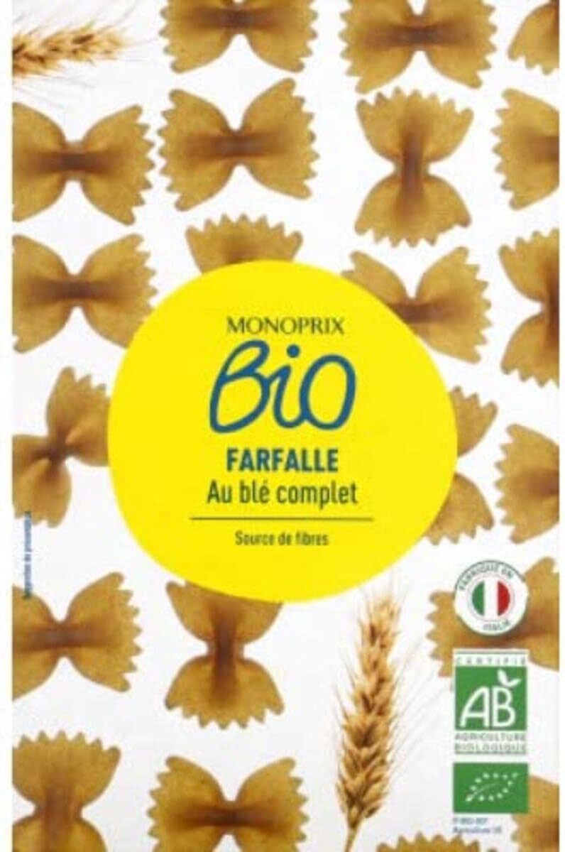 Farfalle au blé complet bio