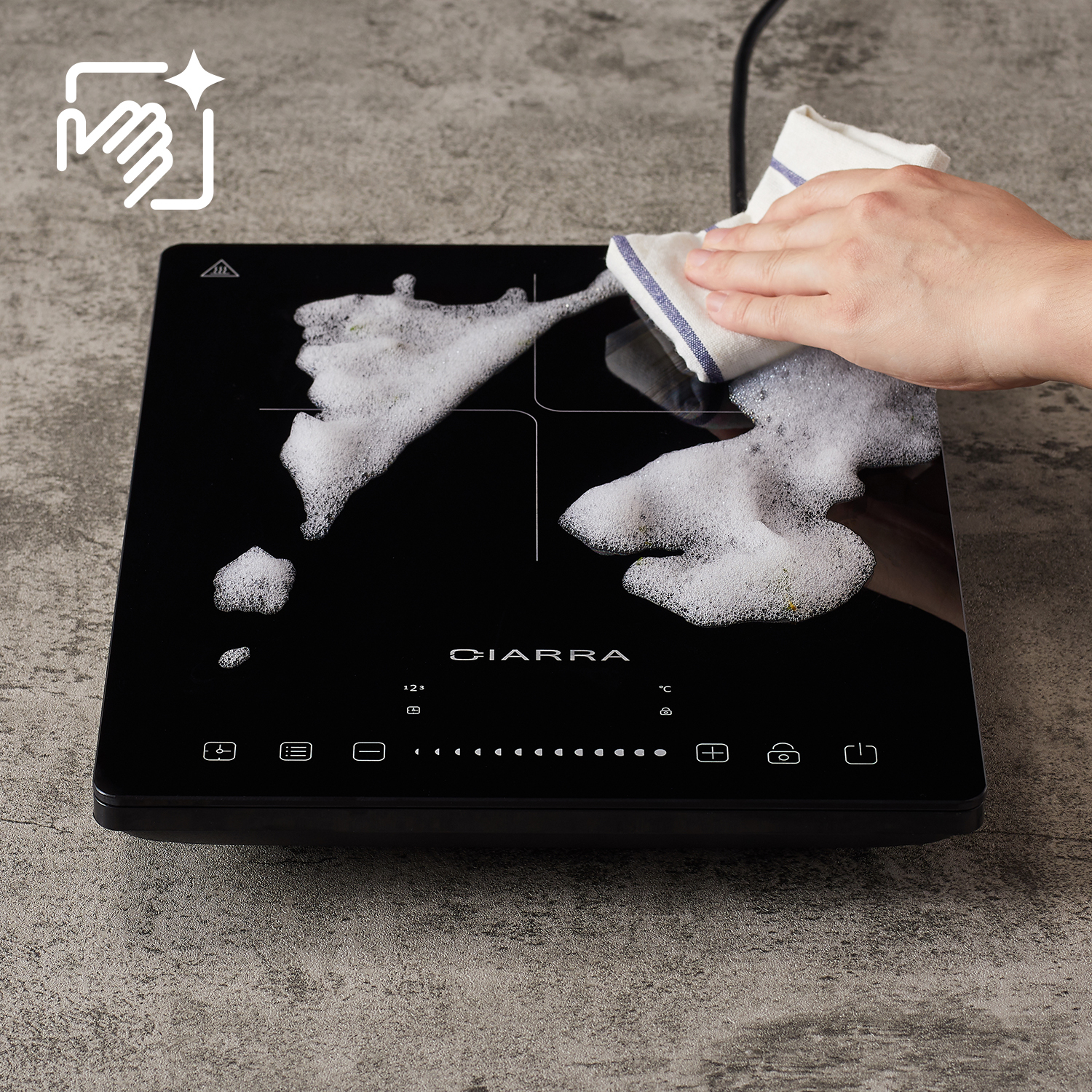 CIARRA Plaque Induction 1 Foyer 2000W 29cm Touches Sensitives Securite Enfants Minuteur - Cbtih1 17 plaque induction portable