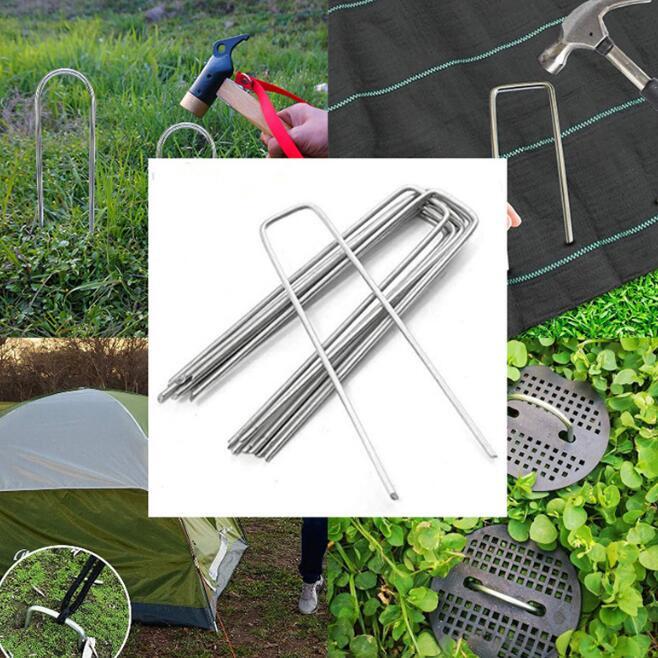 100 Agrafes Paillage Acier 20cm - Piquets Fixation Bâches, Toile Paillage Et Sardines Tente