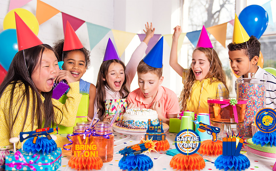 LLMSIX 9PCS Honeycomb Centerpieces - Colorful 3D Birthday Table Decorations, Easy Assemble, For Kids Parties, Dining Tables - View #9