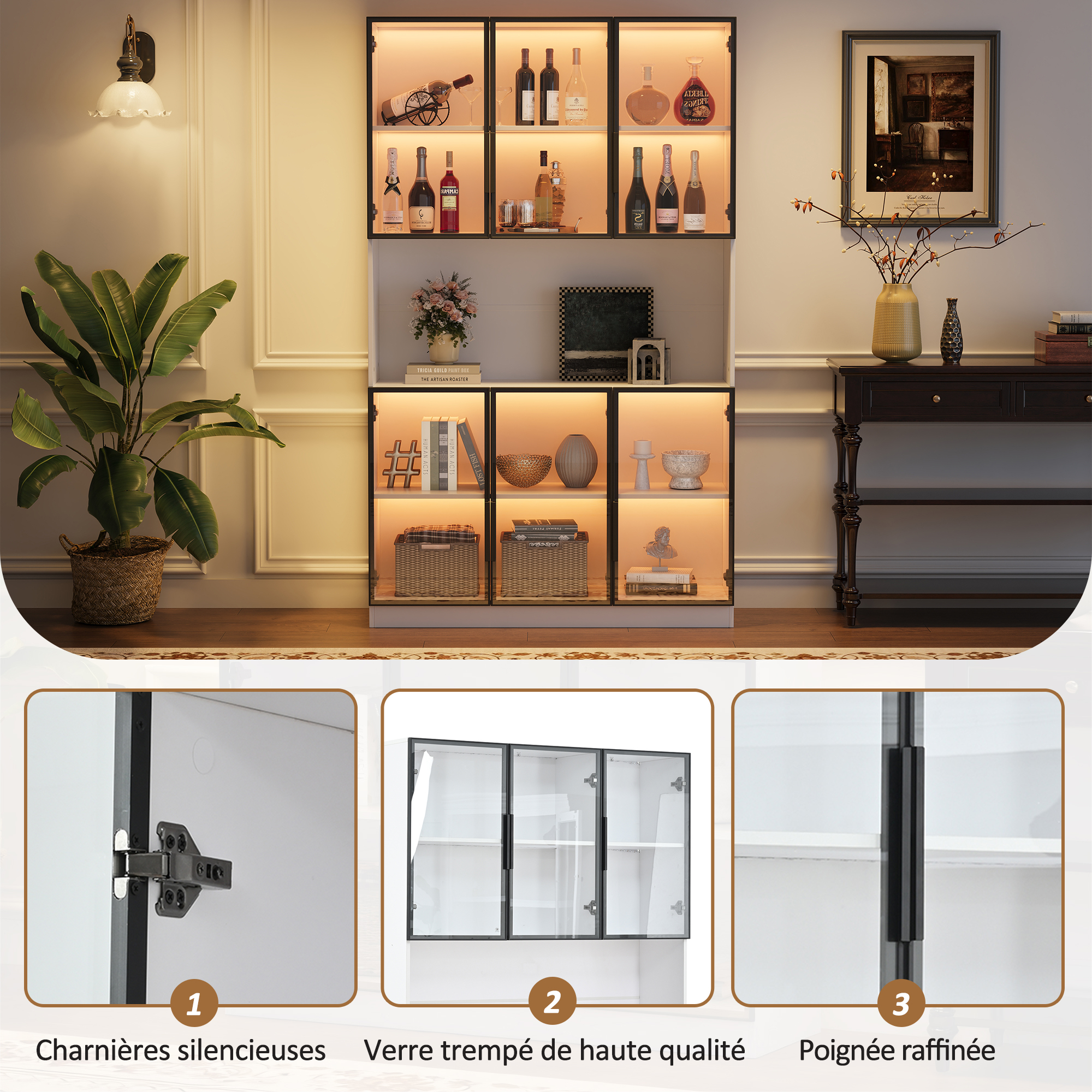 Vitrine LED blanche en situation