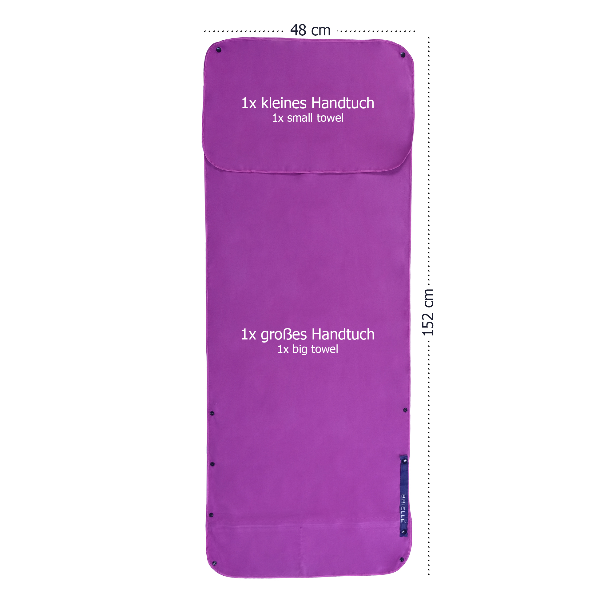 Brielle Fitnesshandtuch rutschfest - Magnet und Reißverschlusstaschen - Bild 36 von 38