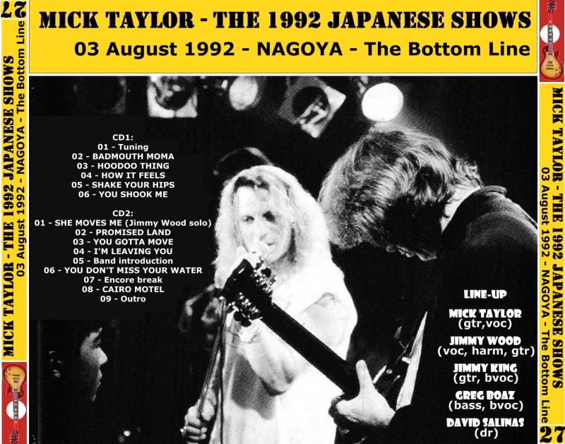 Post Mick Taylor Japanese Shows Series Vol 27 Nagoya 03 Rd August 1992