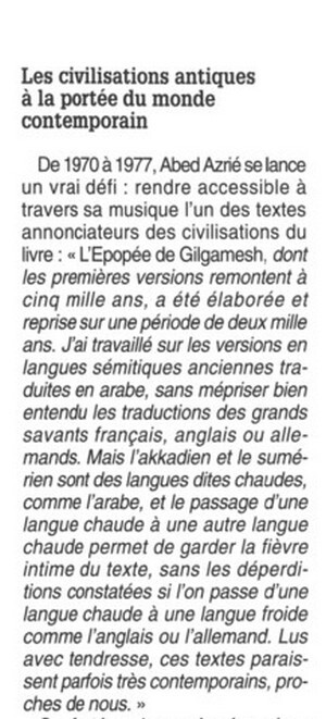 L'épopée de Gilgamesh / Mésopotamie  C32jju