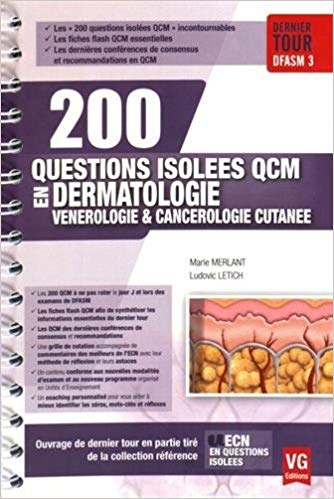 200 questions isolées en QCM-Dermatologie, vénérologie, cancérologie cutanée LolAw