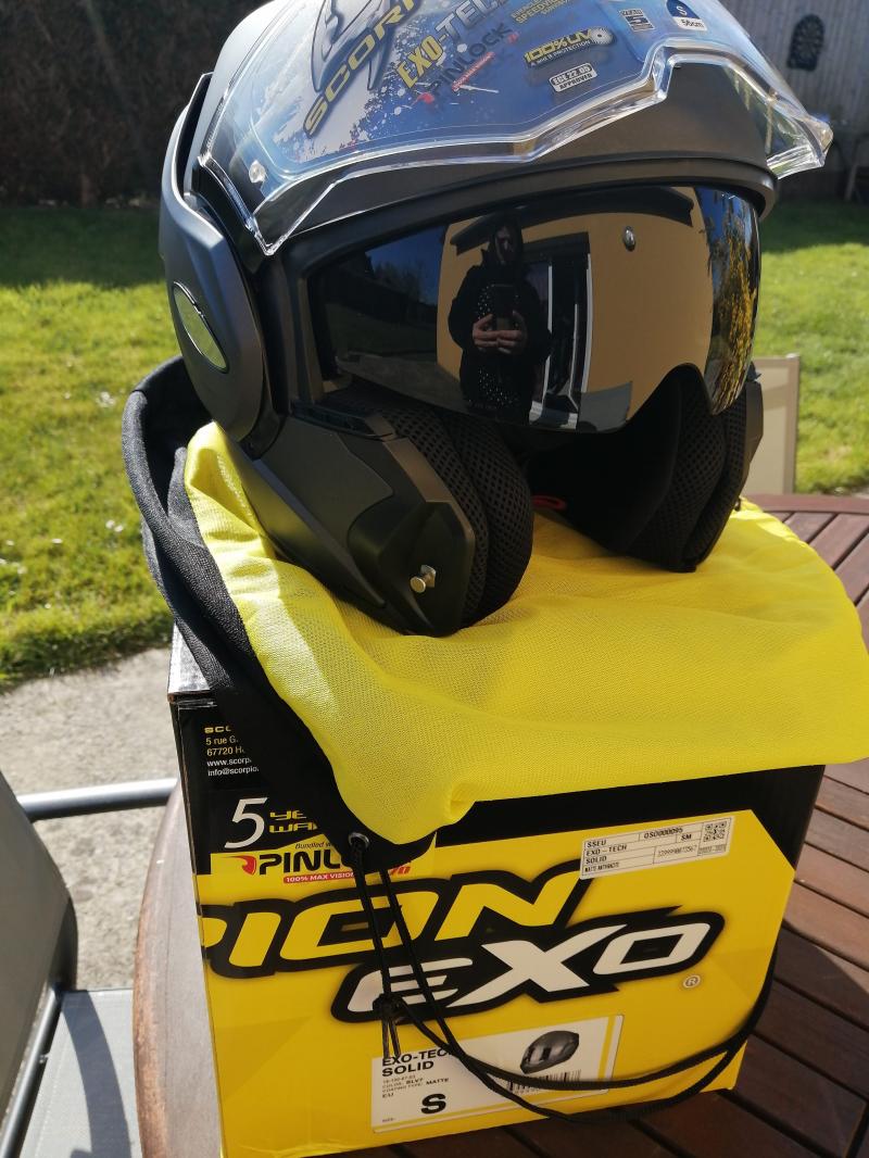 Vends Casque modulable Scorpion Exo-Tech Solid Neuf taille S Ob269n