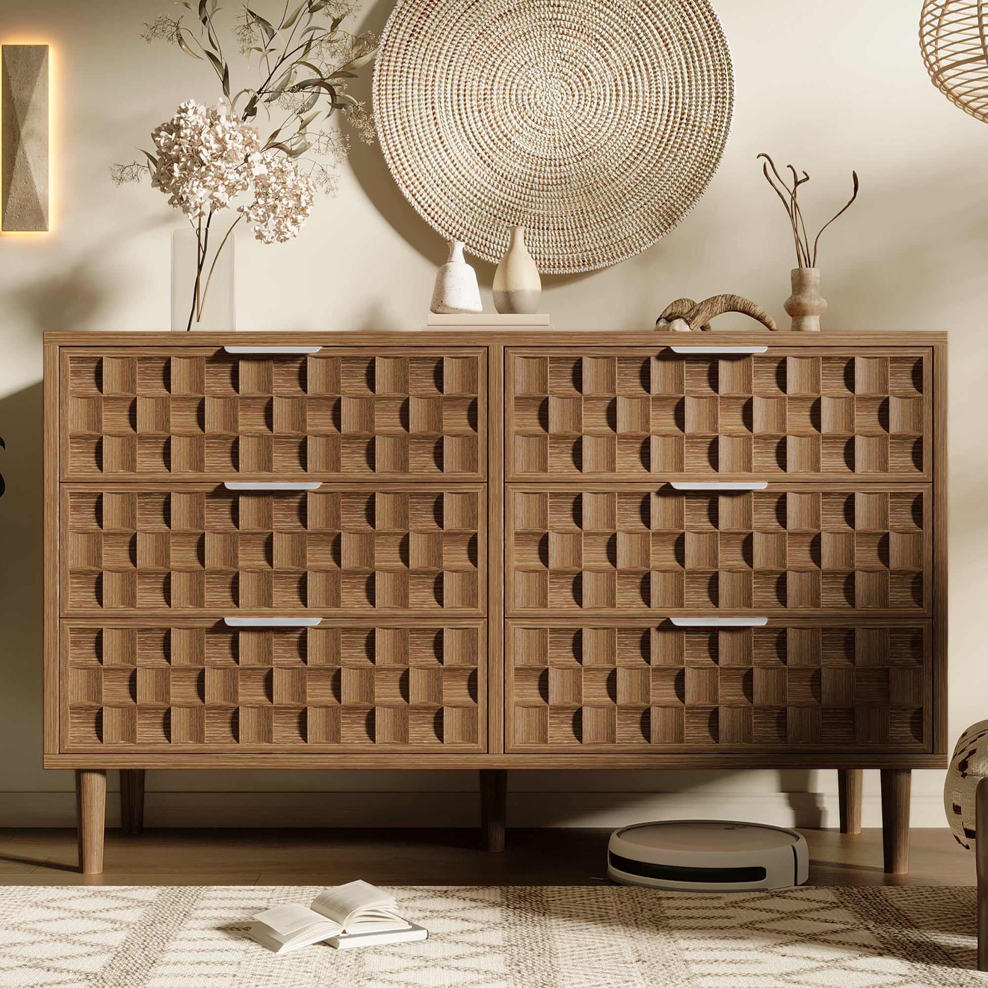 Buffet 120 cm à 6 tiroirs