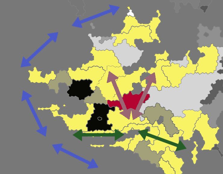 Carte de l'Eurysie de l'Ouest 02/2012 - Difficulté de Circulation