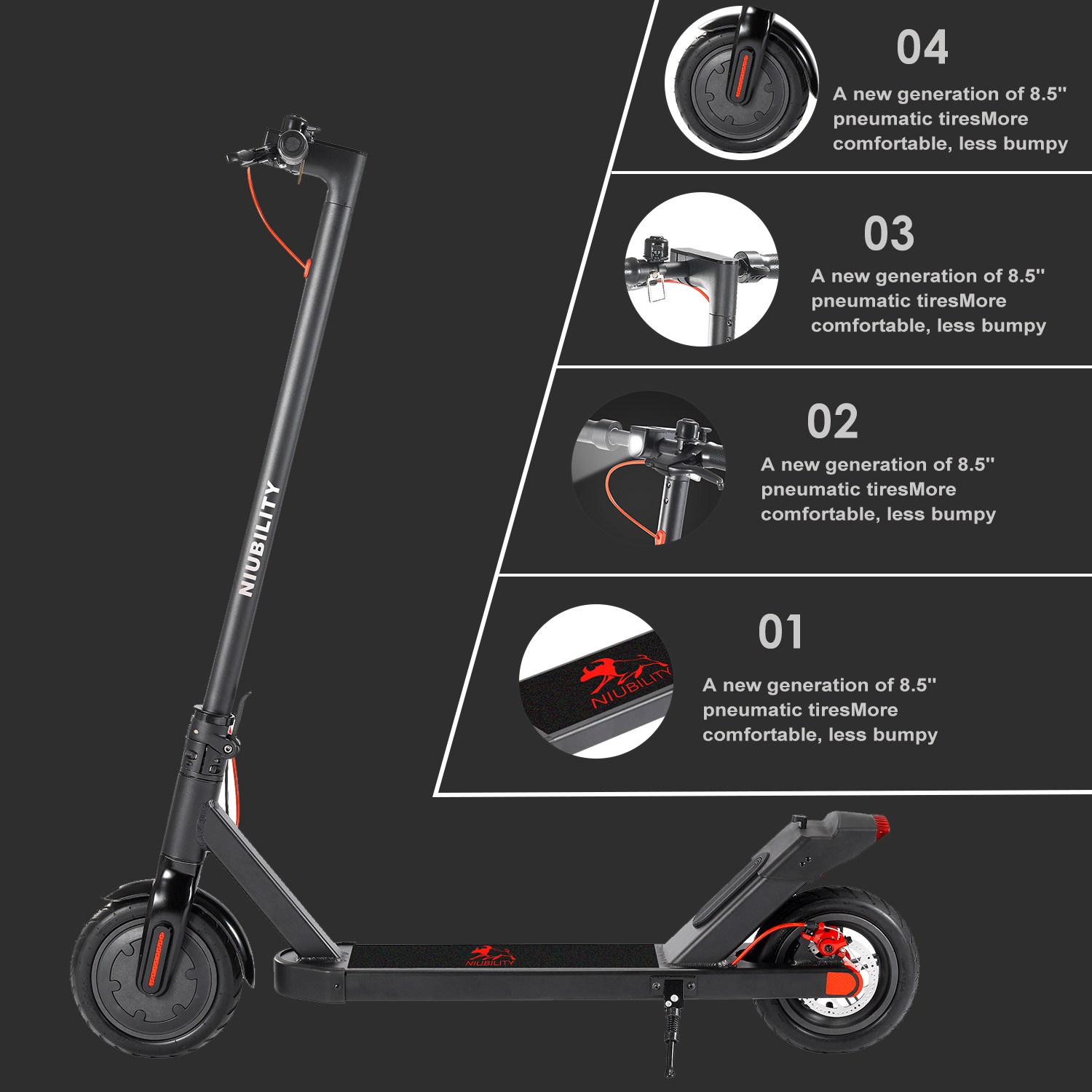 Trottinette electrique Niubility N1 Vitesse maximale 25 km/h Charge 120 kg Noir le meilleur scooter électrique 2020 