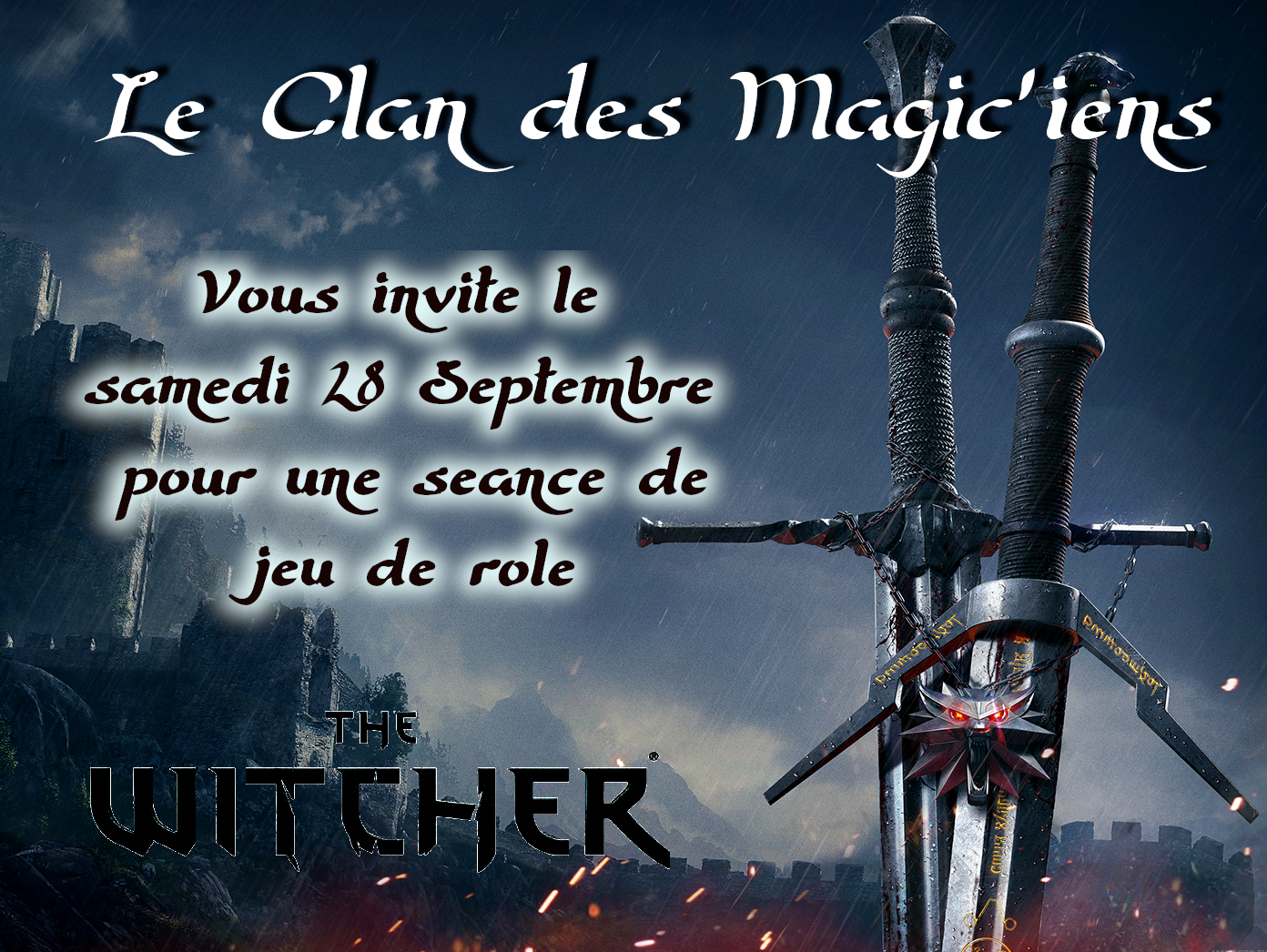 Samedi 28 Septembre : Jeu de rôle (The Witcher) à partir de 14h RNAvw