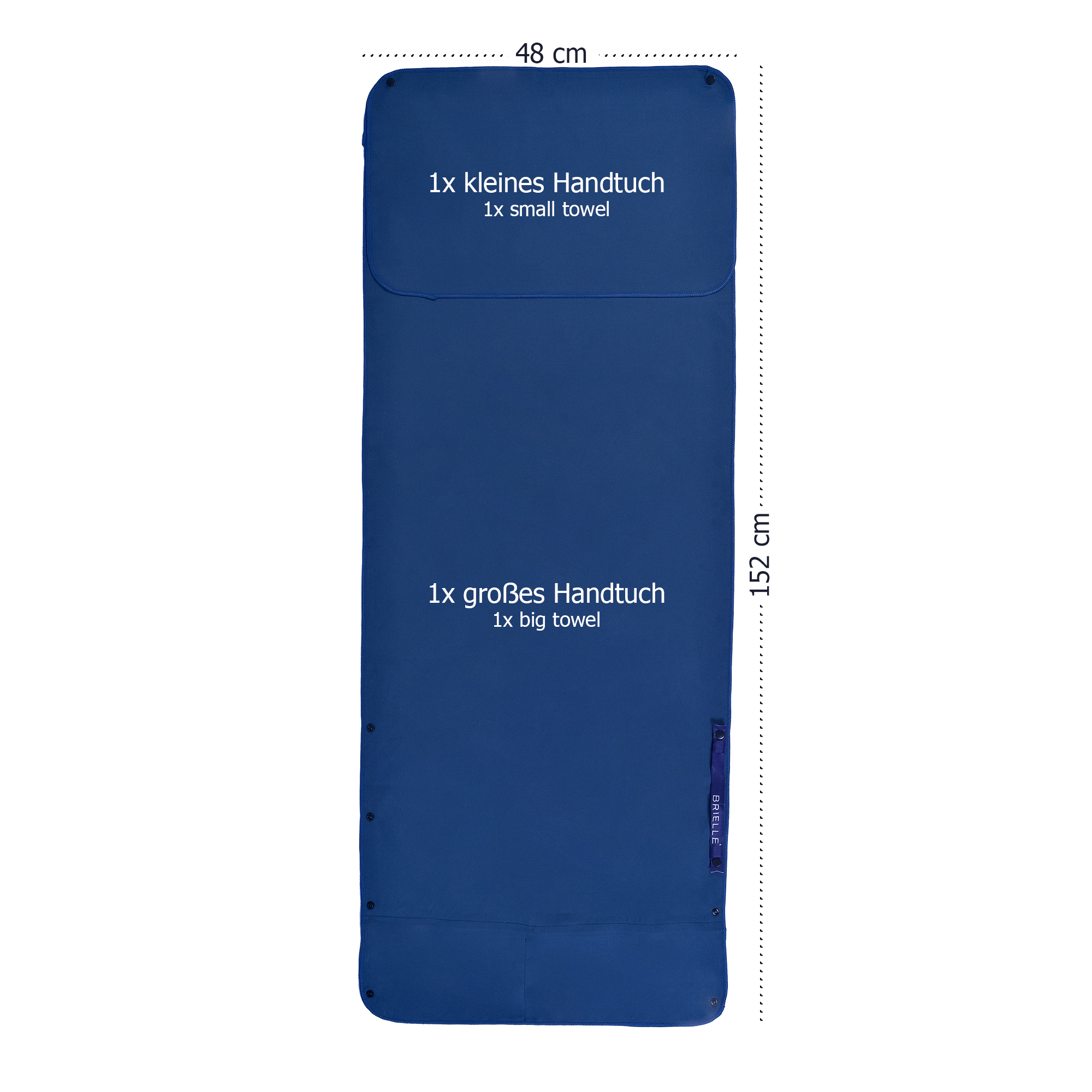 Brielle Fitnesshandtuch rutschfest - Magnet und Reißverschlusstaschen - Bild 22 von 38