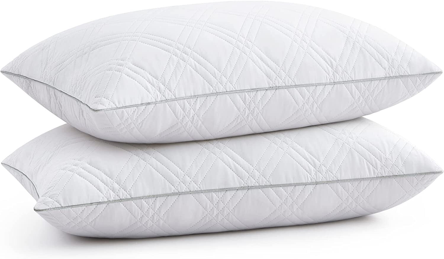 Unikome King Size Goose Down Pillows Set of 2, Firm Cotton Shell ...