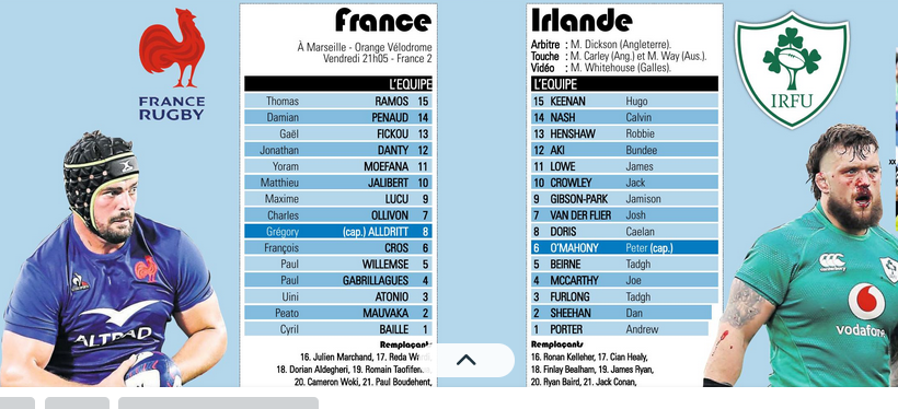 INFOS ce VENDREDI 2 FÉVRIER 2024 (Matinée) > FRANCE / IRLANDE ce soir 21H05 à MARSEILLE <> Pro D2 -J19 > USM / BÉZIERS le 9 Février à Sapiac <> Journée cohésion - Jérôme BOSVIEL 2026 <> GRENOBLE récupère 4 points – Le CLASSEMENT RÉACTUALISÉ  Ahhd4t