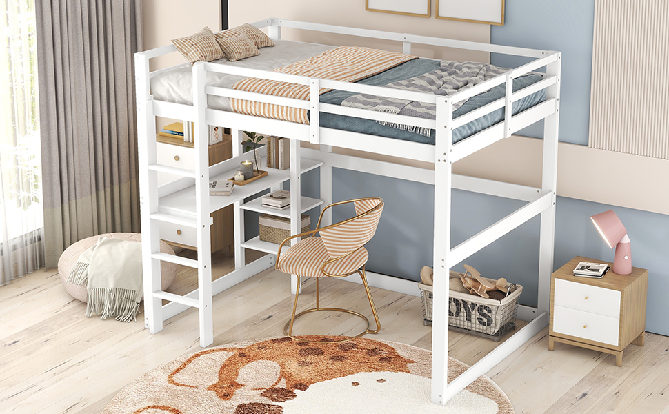 Lit Mezzanine 140 X 200 Cm - Lit D'enfant Cadre De Lit En Pin + 4 Compartiments De Rangement + 1 Plateau De Bureau - Blanc 12 Lit Mezzanine 140 X 200 Cm - Lit D'enfant Cadre De Lit En Pin + 4 Compartiments De Rangement + 1 Plateau De Bureau - Blanc -ATMOSPHERA || Songmics Soldes Boutique AAHKMJXYDAFdJAOAIMEbOAchISHX vxKQre41nWFegDkrTyOnLn6