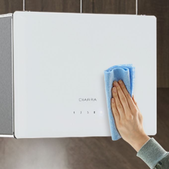 CD4850S Hotte Ilot 48cm - Wi-Fi & Tactile - 700m3/h - 2pcs Filtre A Charbon - 4 Vitesses - Recyclage - LED Affichage - Blanc 16 hotte ilot verre blanc