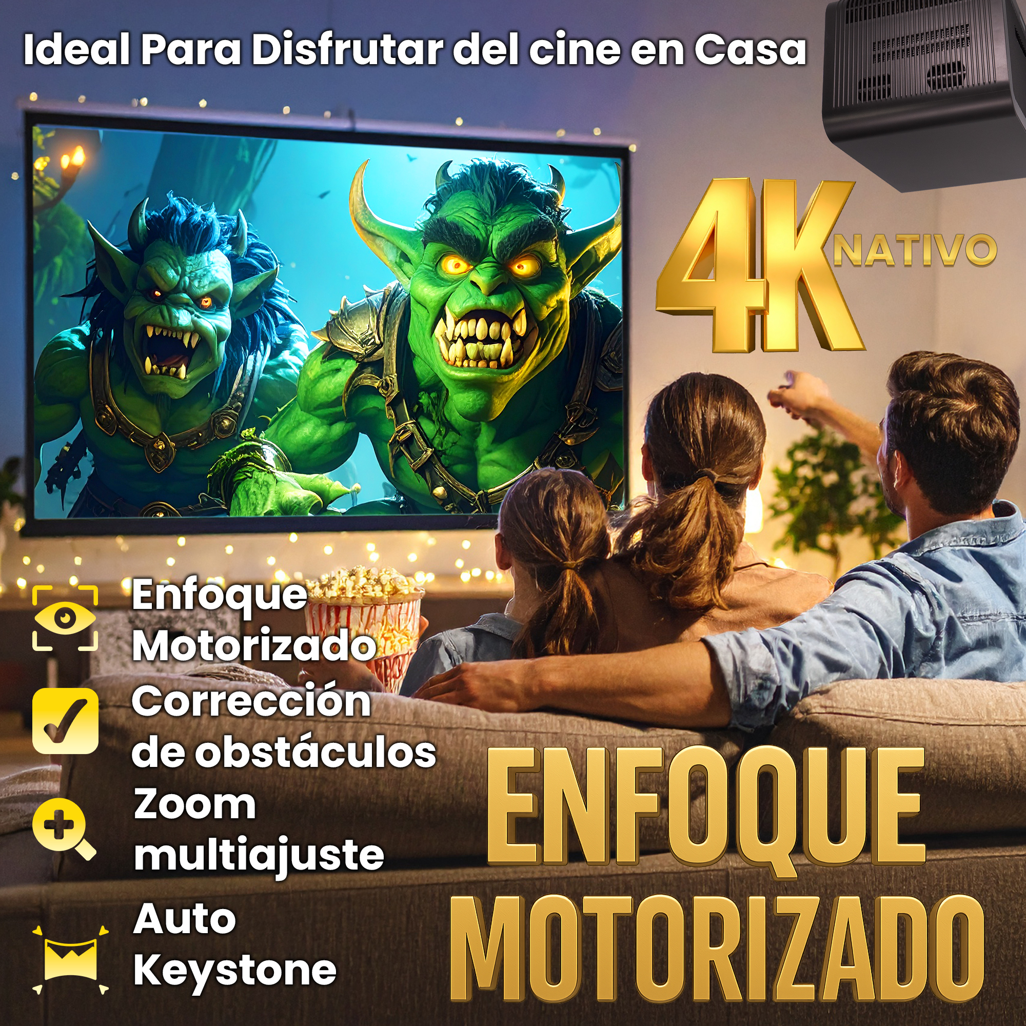 Ideal para uso cine en casa , presentaciones, gran calidad de imagen Seelumen 811 4K
