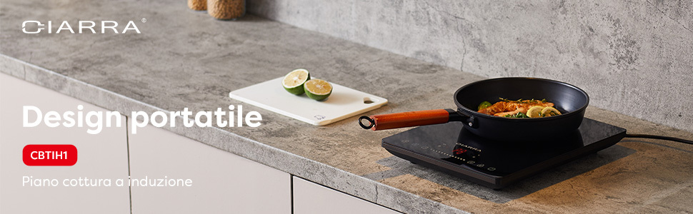 CIARRA Piano Cottura A Induzione 16 Amp Plug 2000W With Controllo Touch 12 CIARRA PINAO COTTURA A DOPPIA INDUZIONE