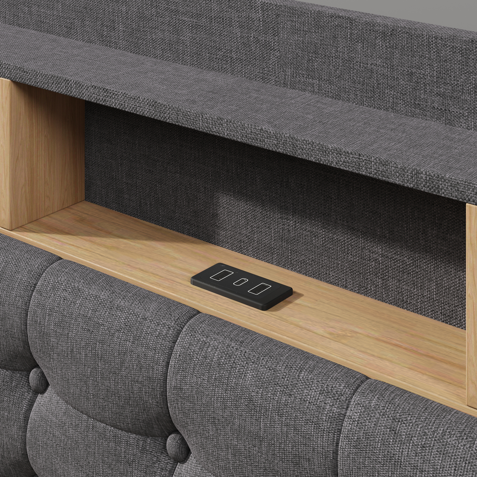 Ports USB et Type-C intégrés à la tête de lit