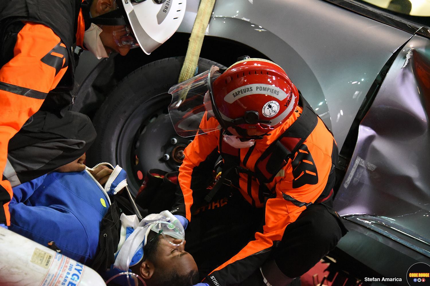 Scène issue du reportage au salon Secours Expo 2019